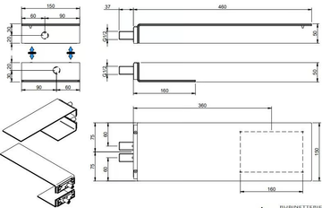 3.6 - Stainless steel shower set with overhead shower by Rubinetterie Treemme - view 3